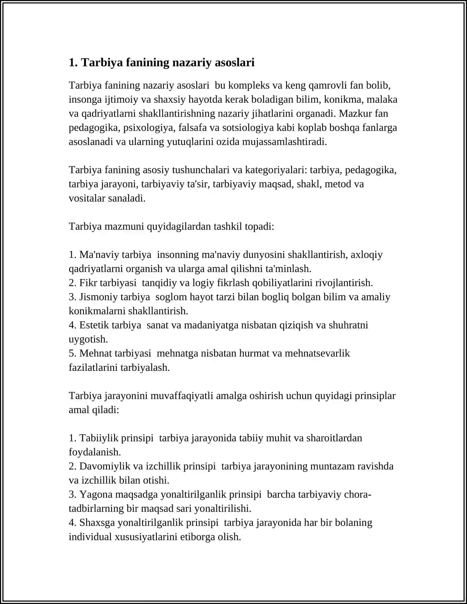 TARBIYA FANINING O‘QITISH METODIK ASOSLARI 3