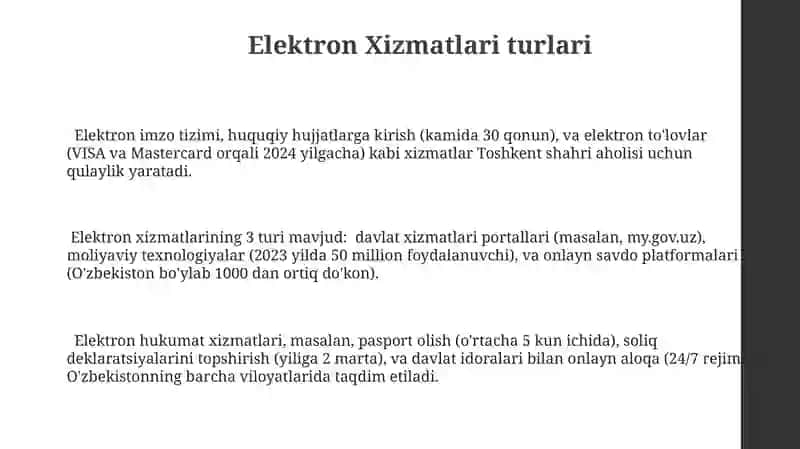 Elektron xizmat turlari 3