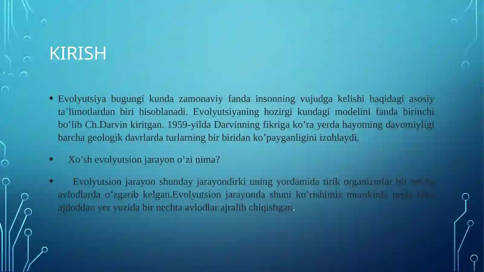 Inson evolyutsiyasi masalasi 3