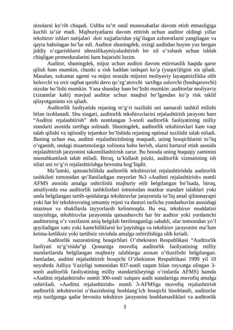 Auditorlik tekshiruvini rejalashtirish 3