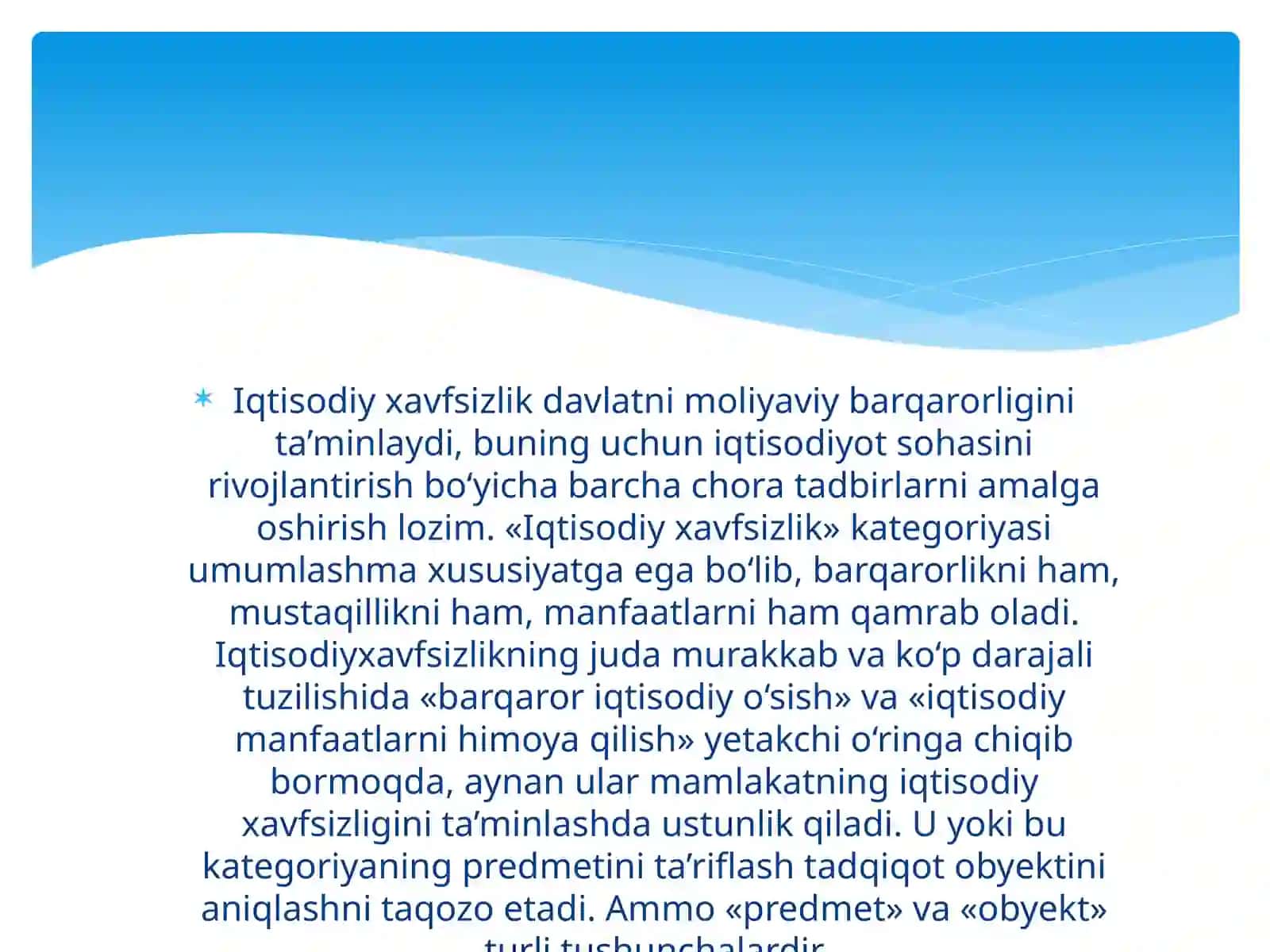 IQTISODIY XAVFSIZLIK INDIKATORI 3