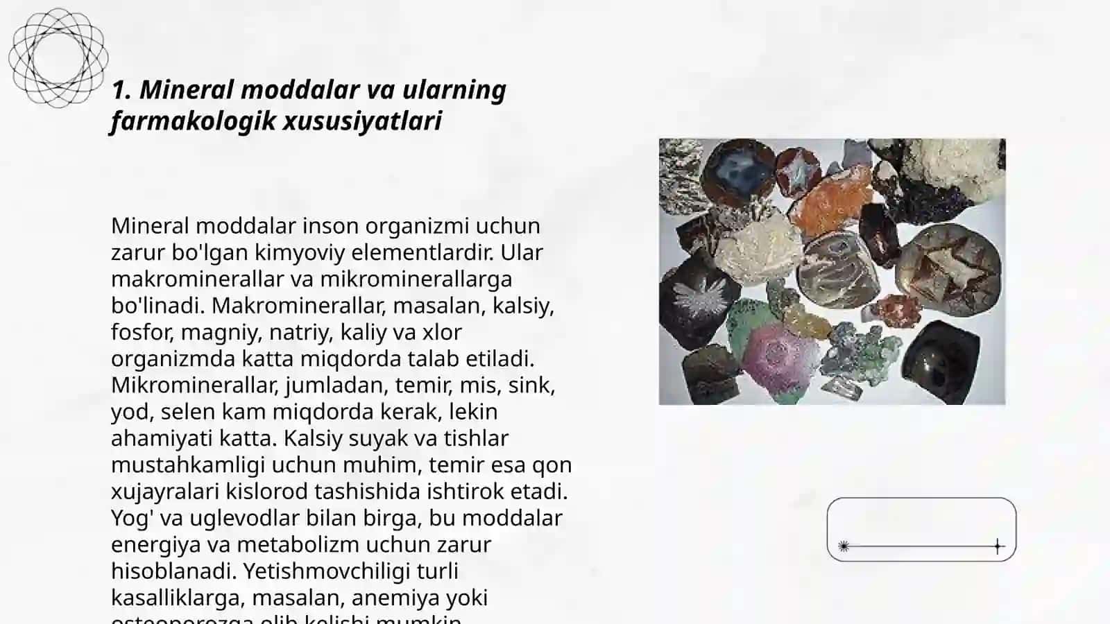Mineral moddalar farmakalogiyasi 3