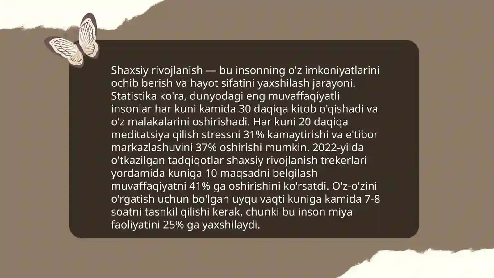 Shaxsning malaka va odatlari 3