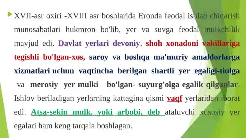 XVIII asr -XIX asr o'rtalarida Eron 3