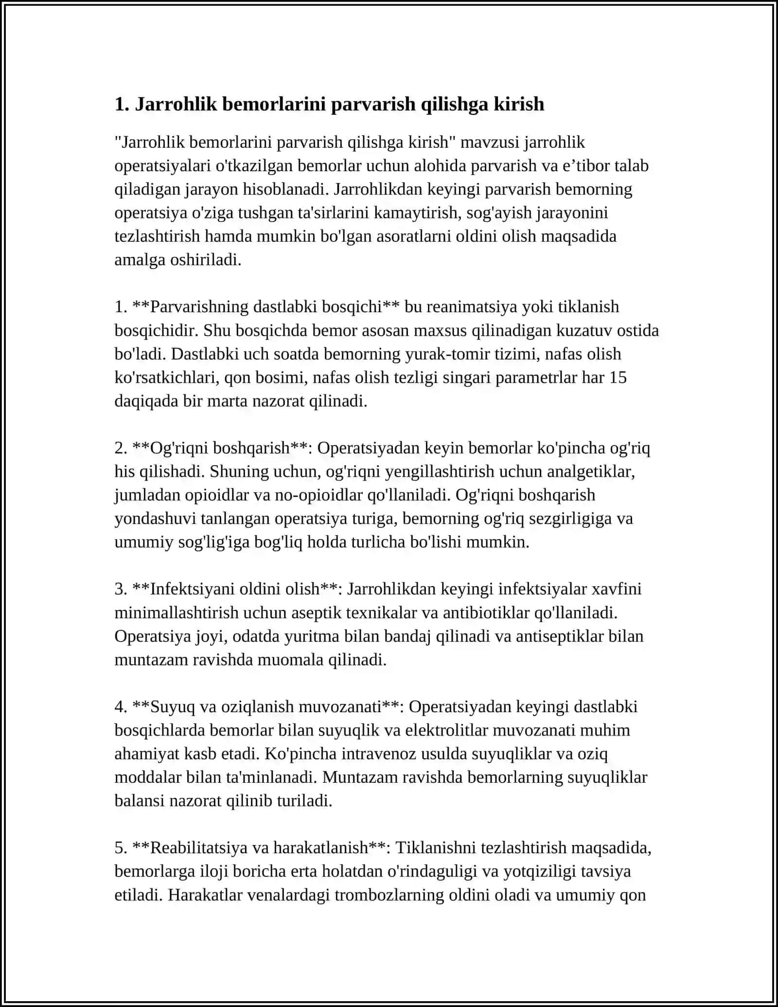 XIRURGIK BEMORLAR PARVARISHI 3