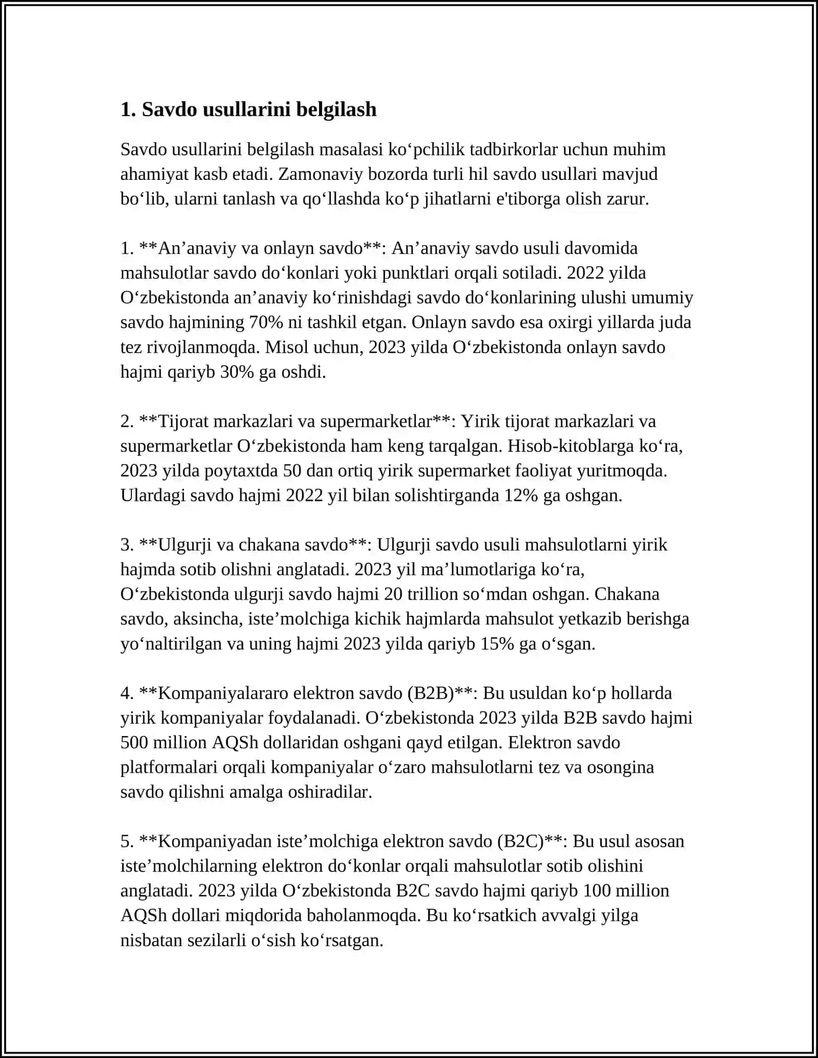 MUSTAQIL ISH Mavzu: RETSEPTSIZ SAVDONI TASHKILLASHTIRISH 3