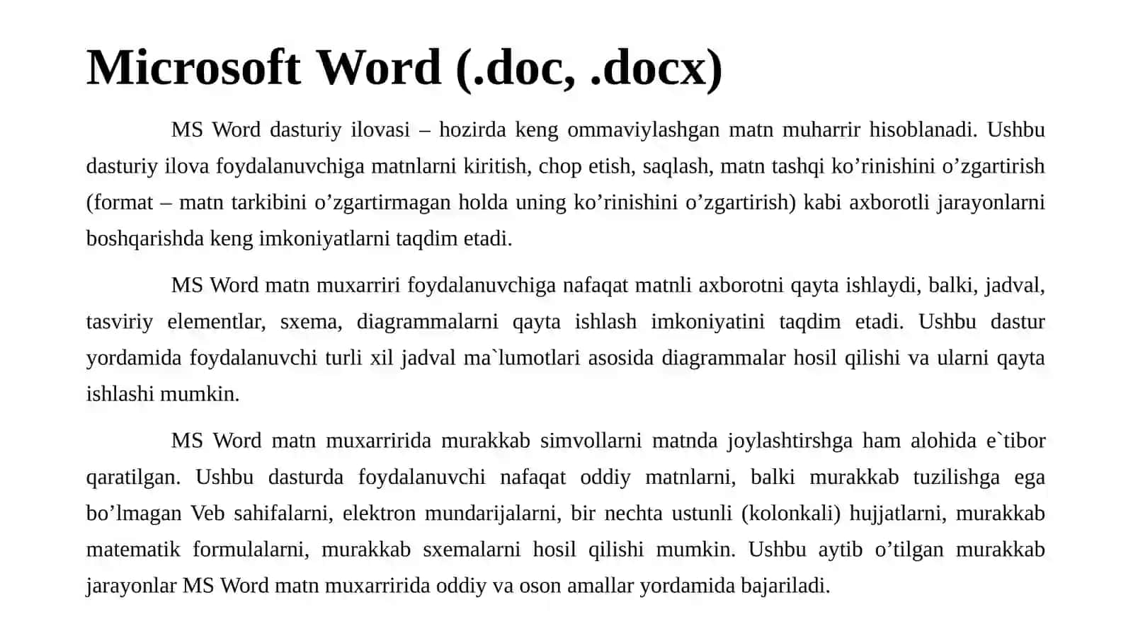 Microsoft Office dasturiy ilovalari 3