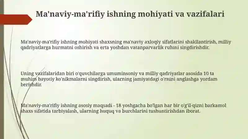 Ma'naviy-ma'rifiy ishlar 3