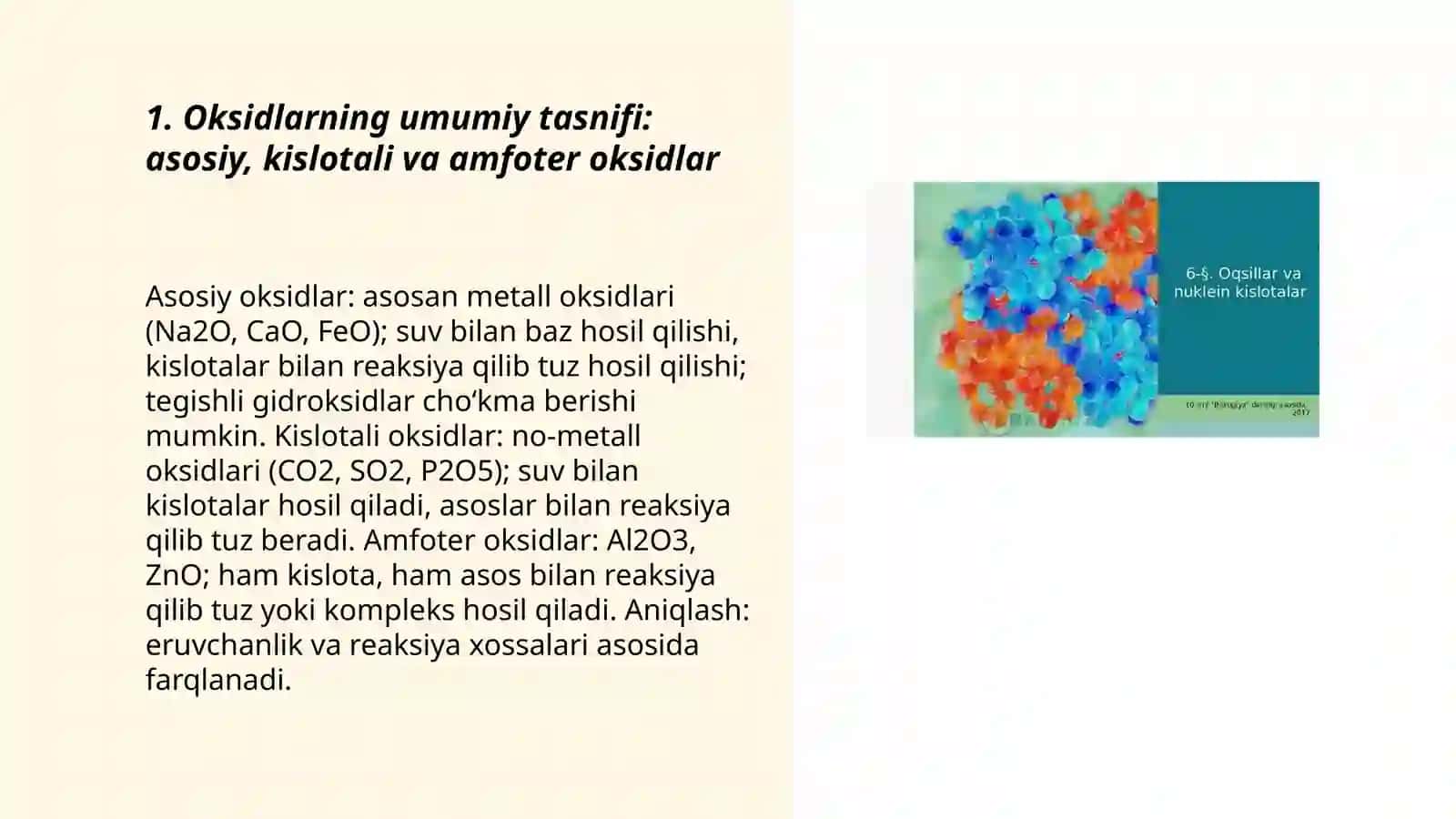 Oksidlarni choʻktirish va aniqlash reaksiyalari 3