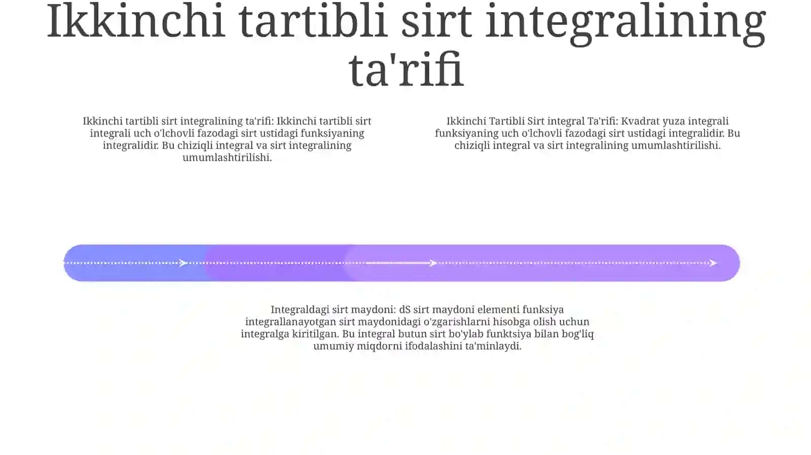 Ikkinchi Tartibli Sirt Integrali 3
