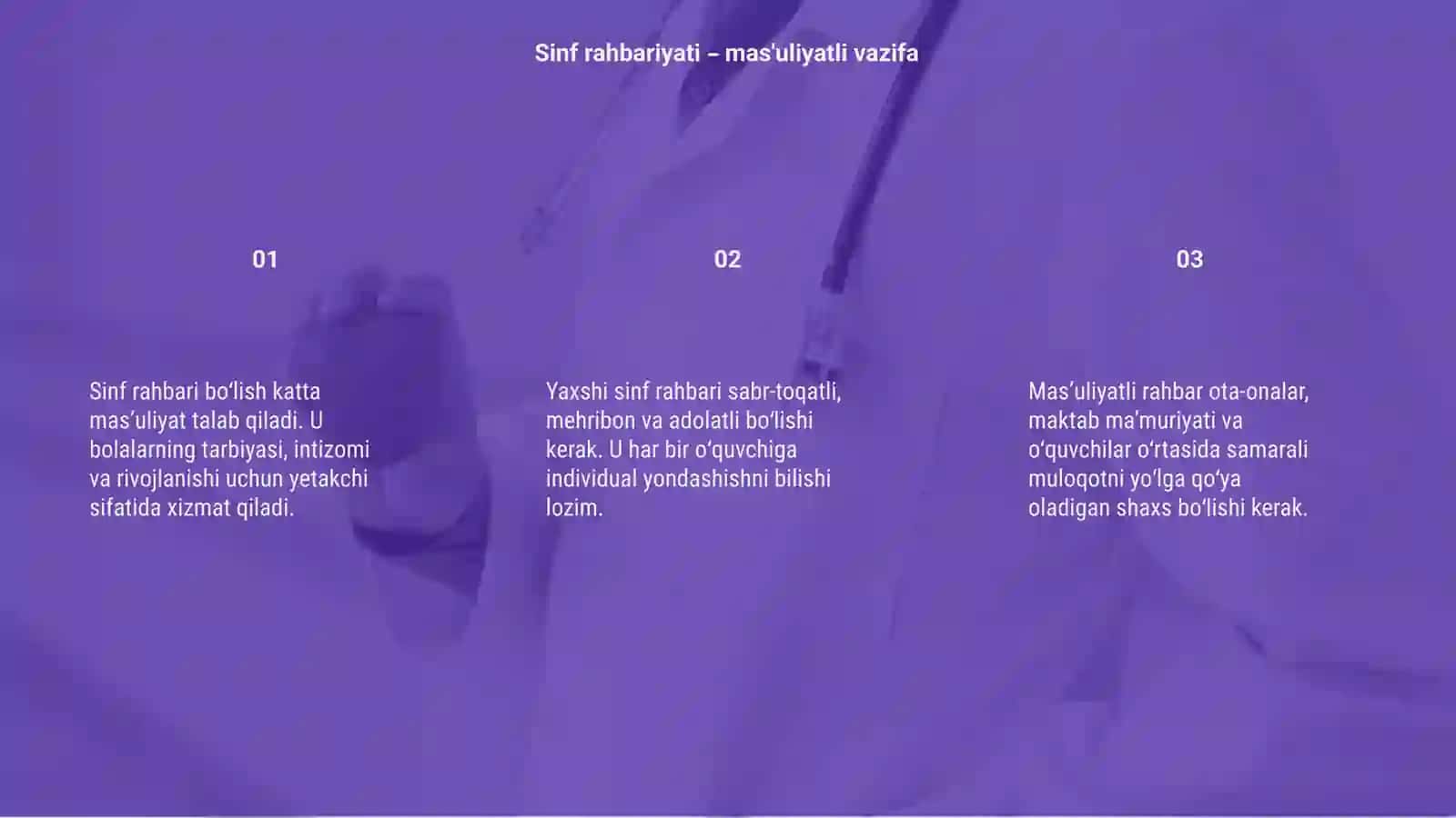Sinf rahbariga xos bulgan fazilatlar 3