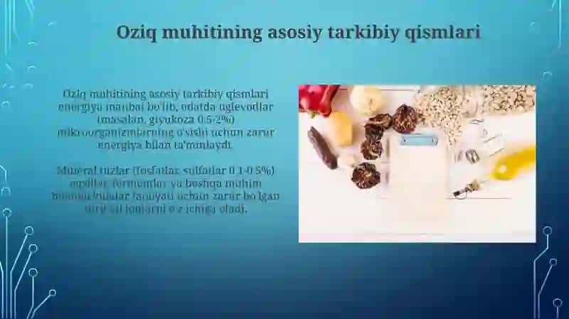 Oziq muhitining tarkibiy qismlari 3