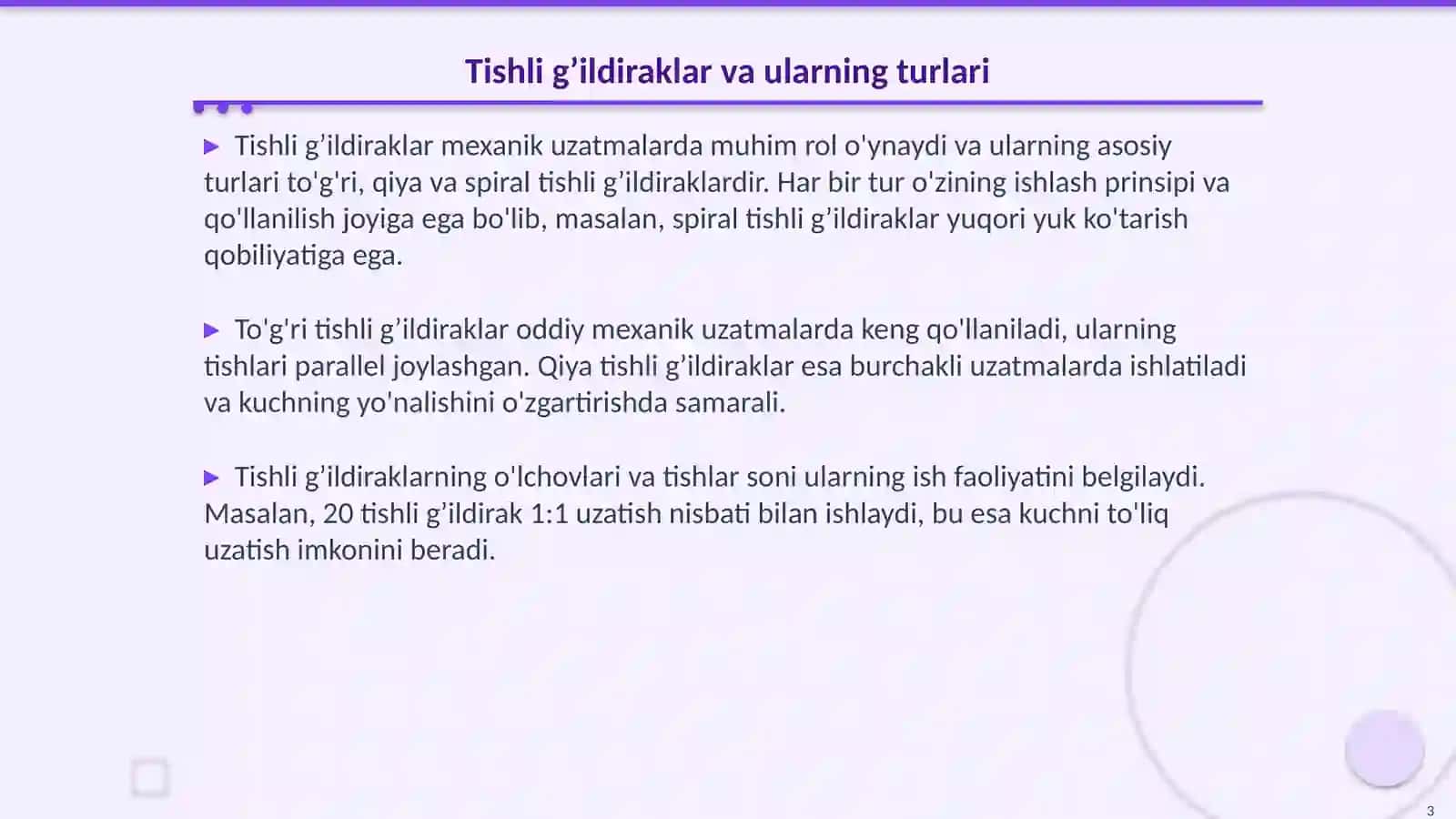 Tishli gʼildiraklarni tayyorlash usullari 3