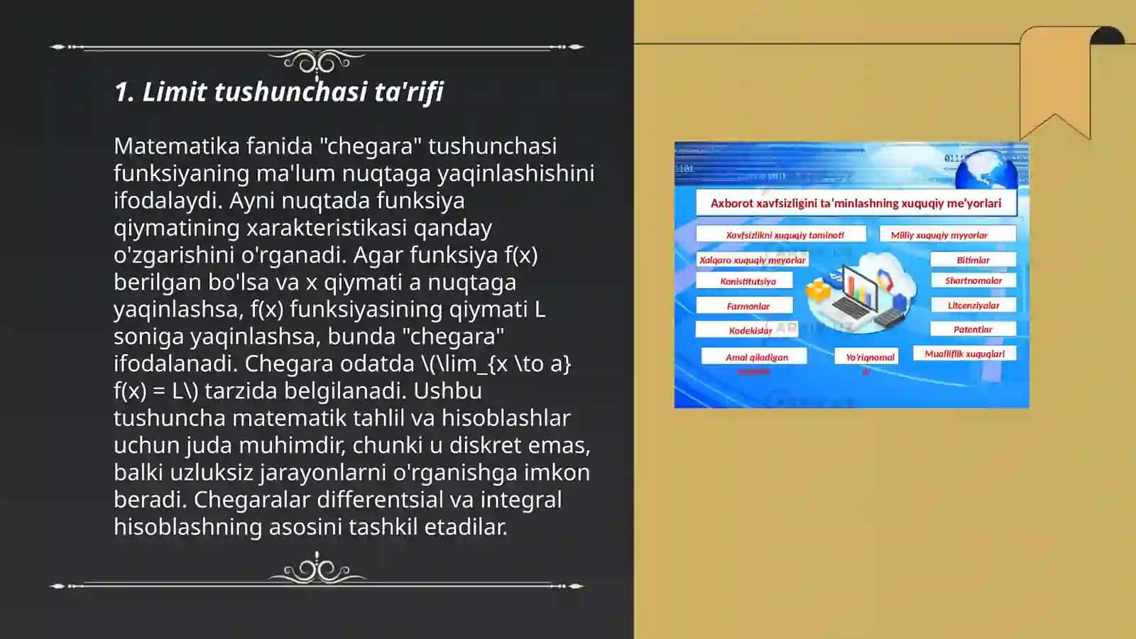 Baza boʻyicha limit tushunchasi 3