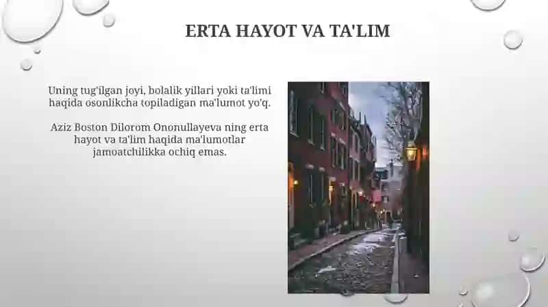 Aziz bo'ston Dilorom Ononullayeva 3