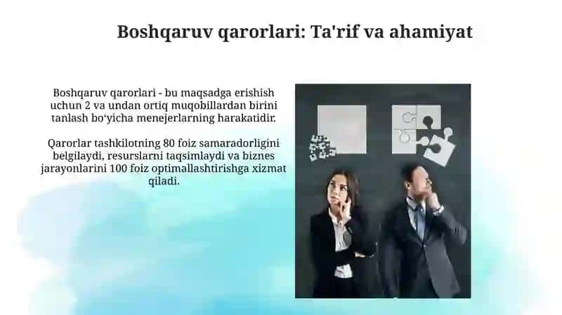 Boshqaruv qarorlari 3
