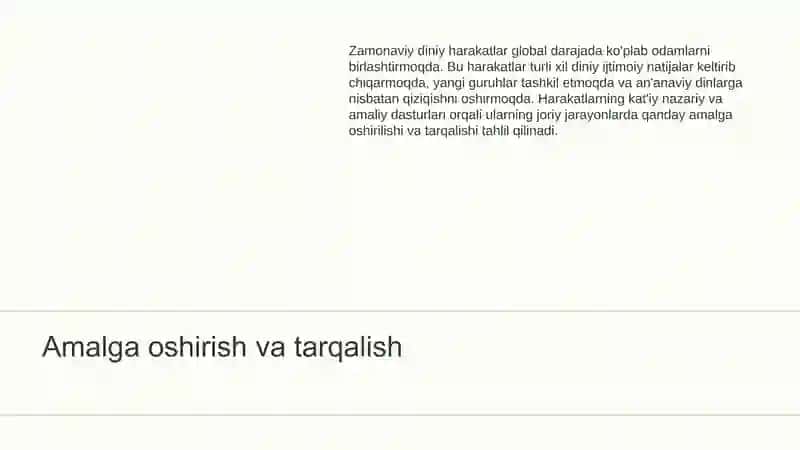 Zamonaviy Diniy Harakatlar 3