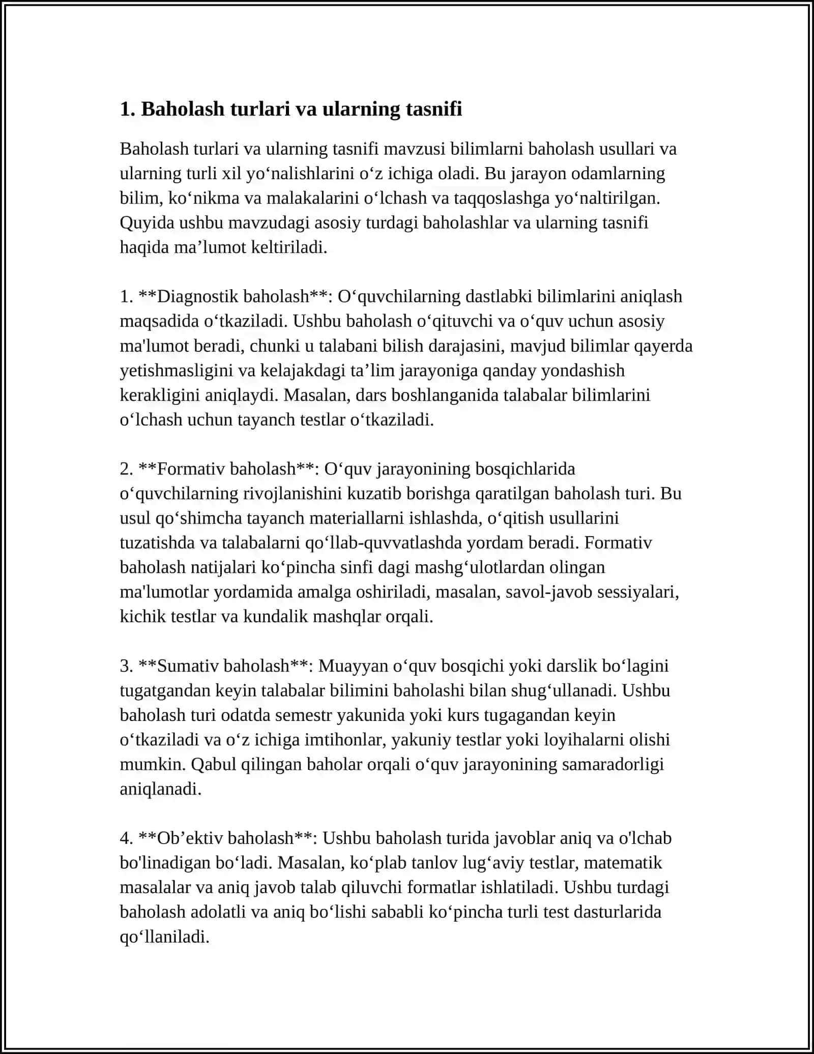BAHOLASH TURLARI 3
