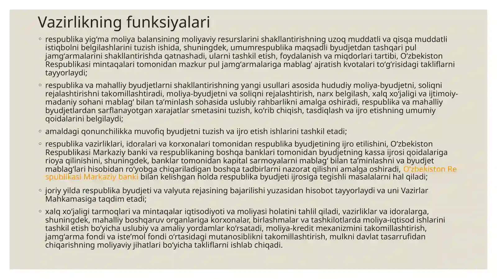 Vazirlikning funksiyalari 3
