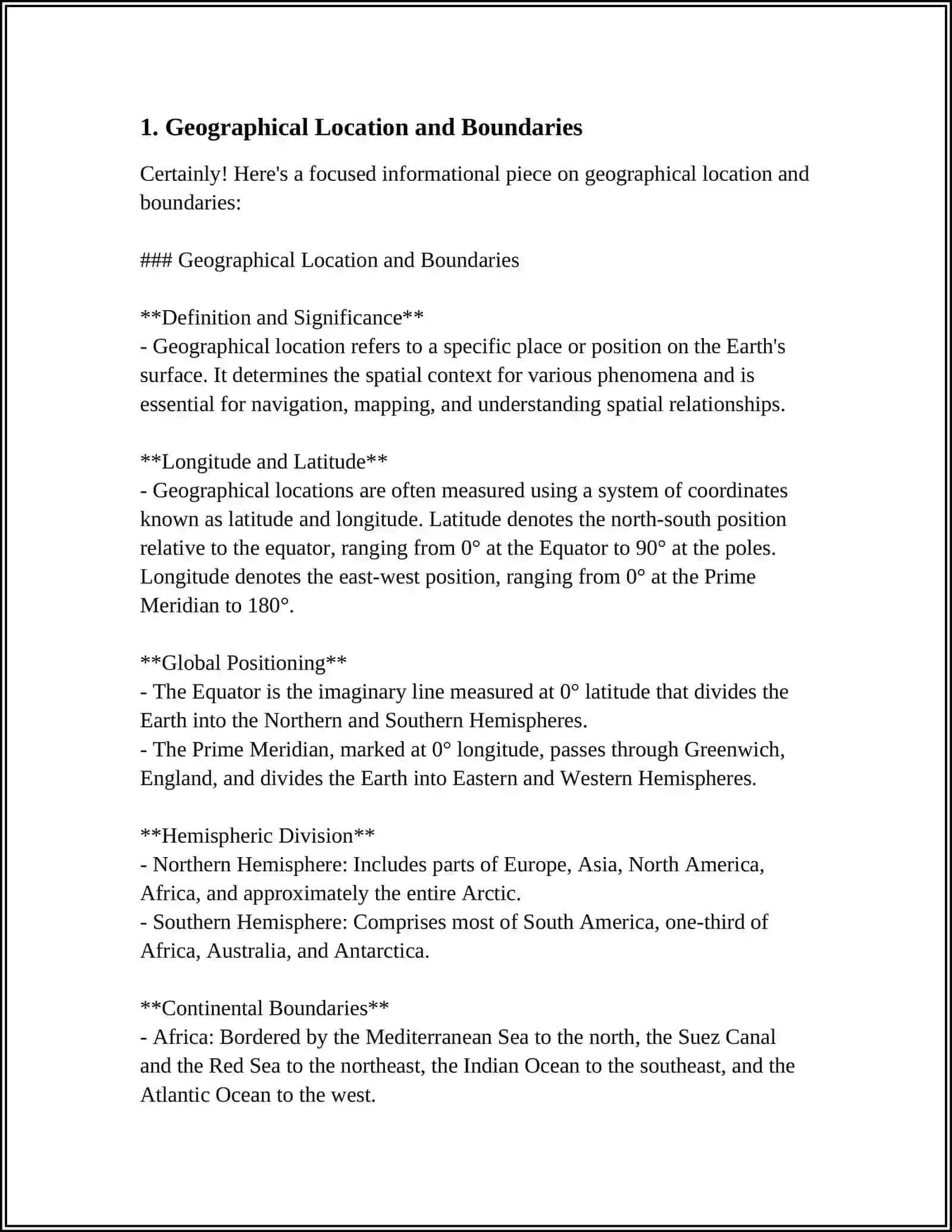 Geographical Position Information 3