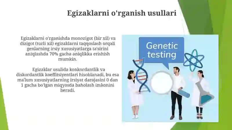 Egizaklarni o'rganish usullari 3