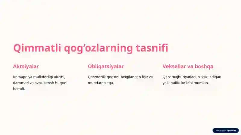 Qimmatli qog‘ozlar 3