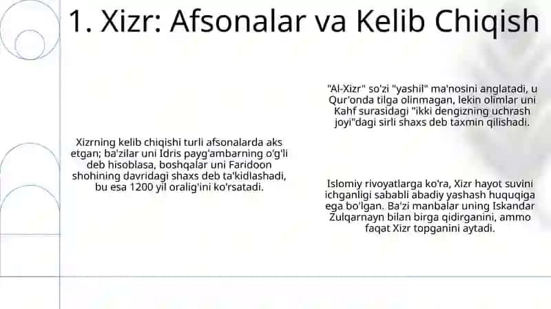 Hizr haqidagi afsona va rivoyatlar 3