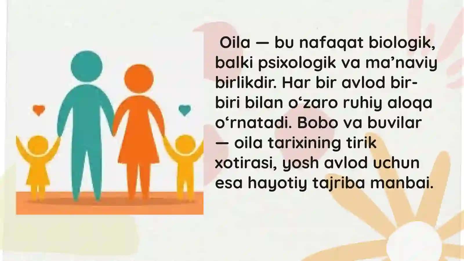 OILAVIY TARBIYADA BOBO VA BUVILARNING ROLI. OILA VA INKLYUZIV TARBIYA 3