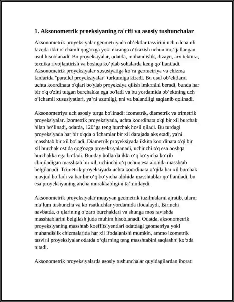 AKSONOMETRIK VA AFFINNLI PROEKSIYALAR 3