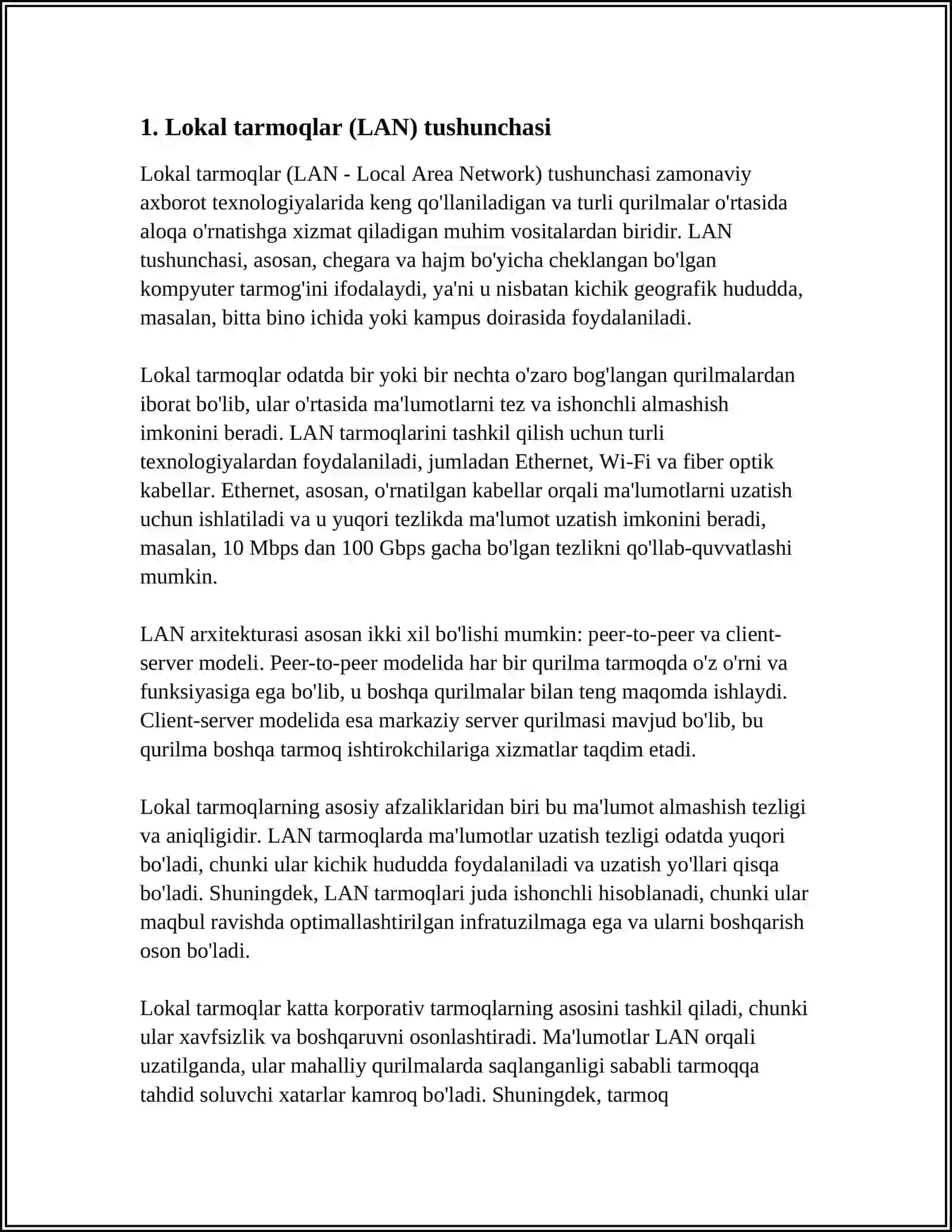 LOKAL TARMOQLAR (LAN) VA ULARNING QURILISH USULLARI 3