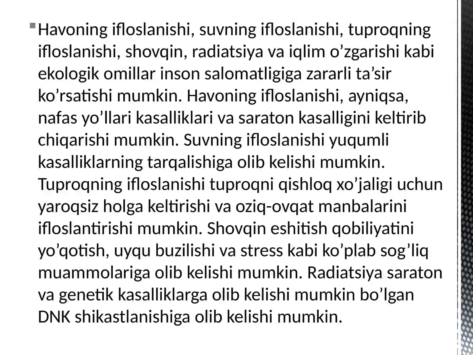 Atrof-muhit omillari va inson sog’lig’i 3