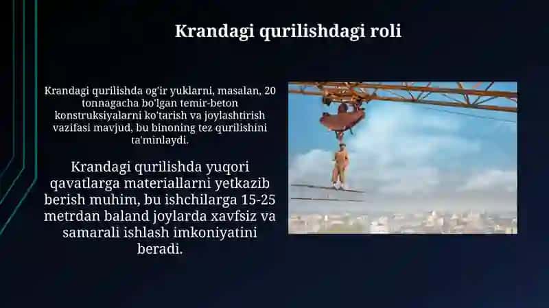 Qurilishda avto kran vazifasi 3