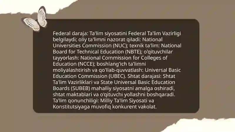 Nigeriya davlati ta'lim tizimi 3