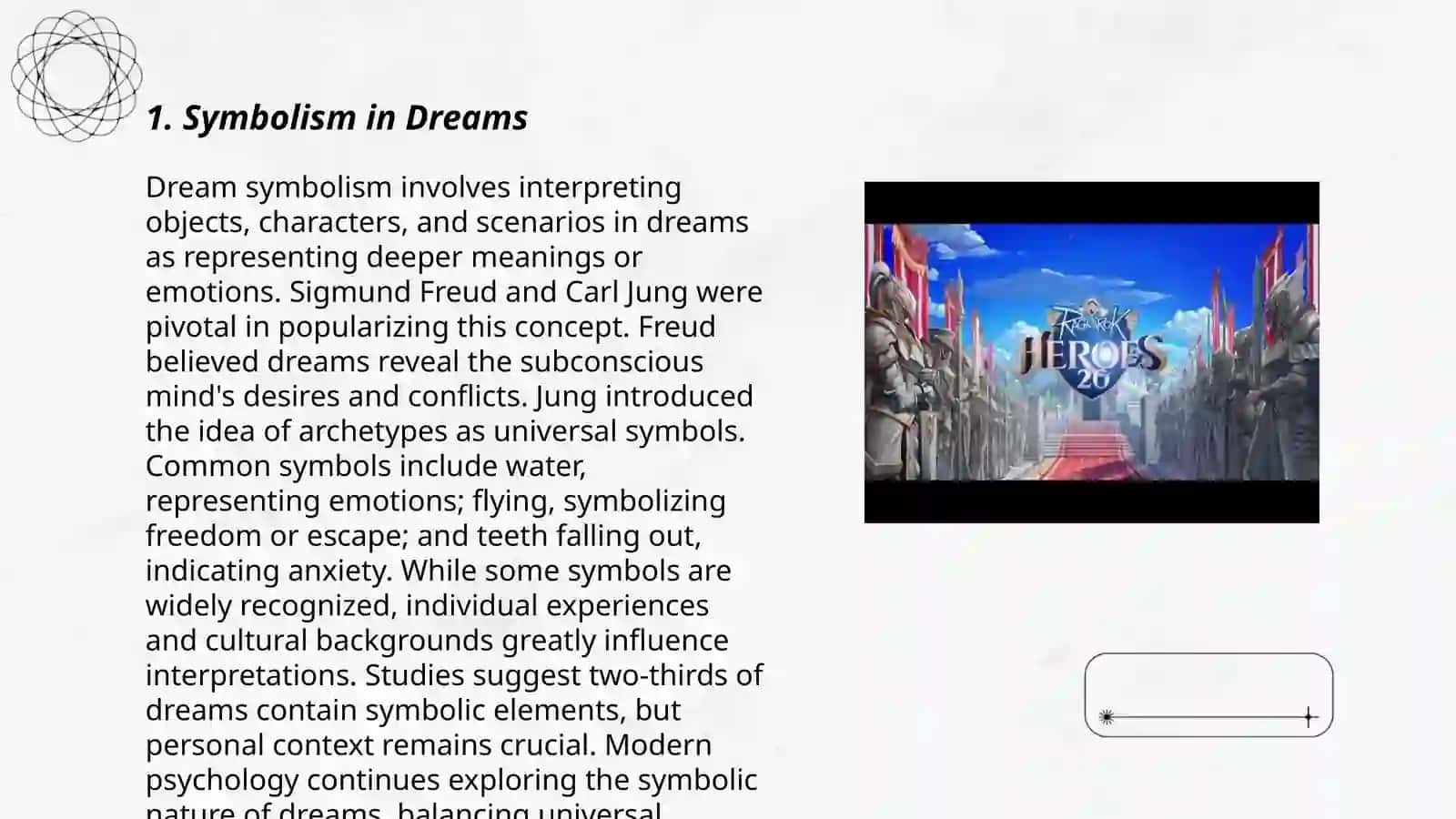 Allegoric heroes in '' Dream of Peter'' 3