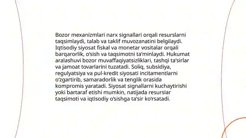 Bozor va iqtisodiy siyosat 3