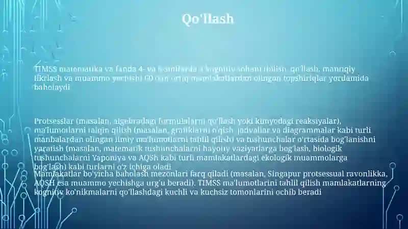 TIMSS xalqaro baholash dasturi 3