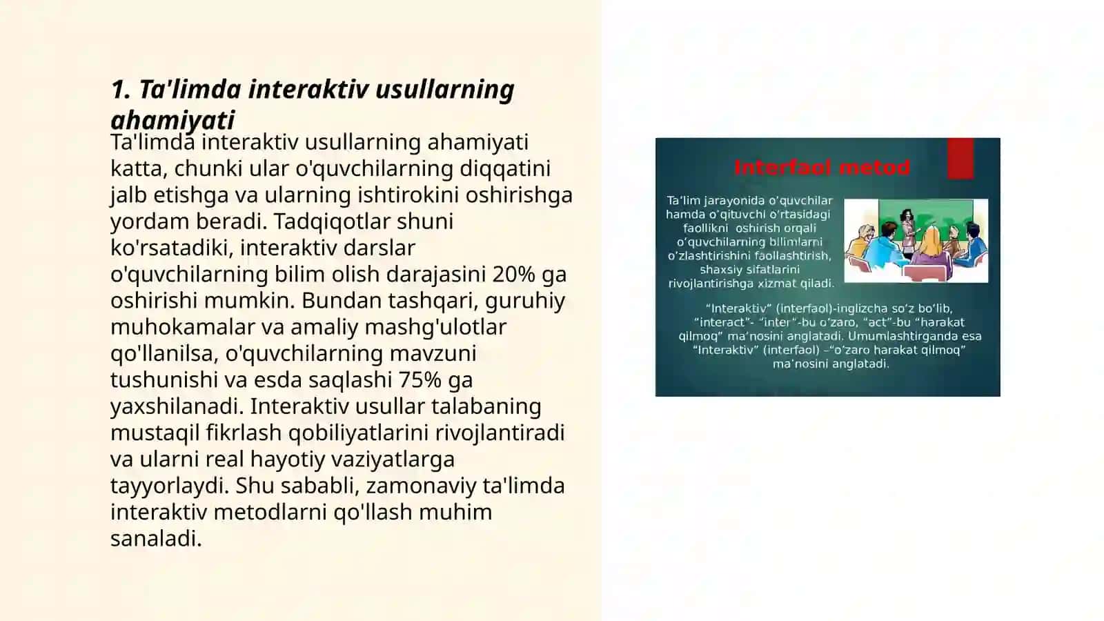 Ta'limda interaktiv usullarning ahamiyati 3