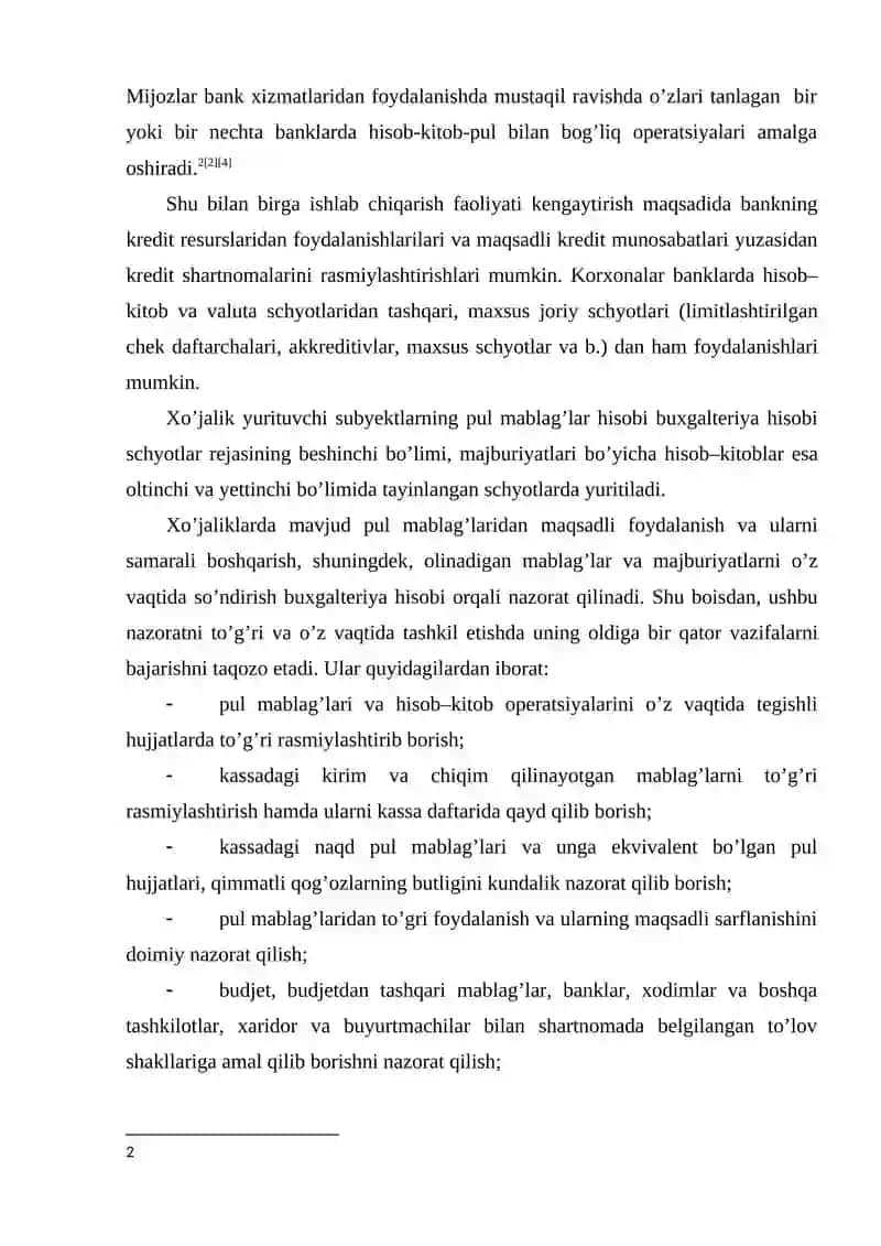 Kassadagi pul mablagʼlarining hisobi 3