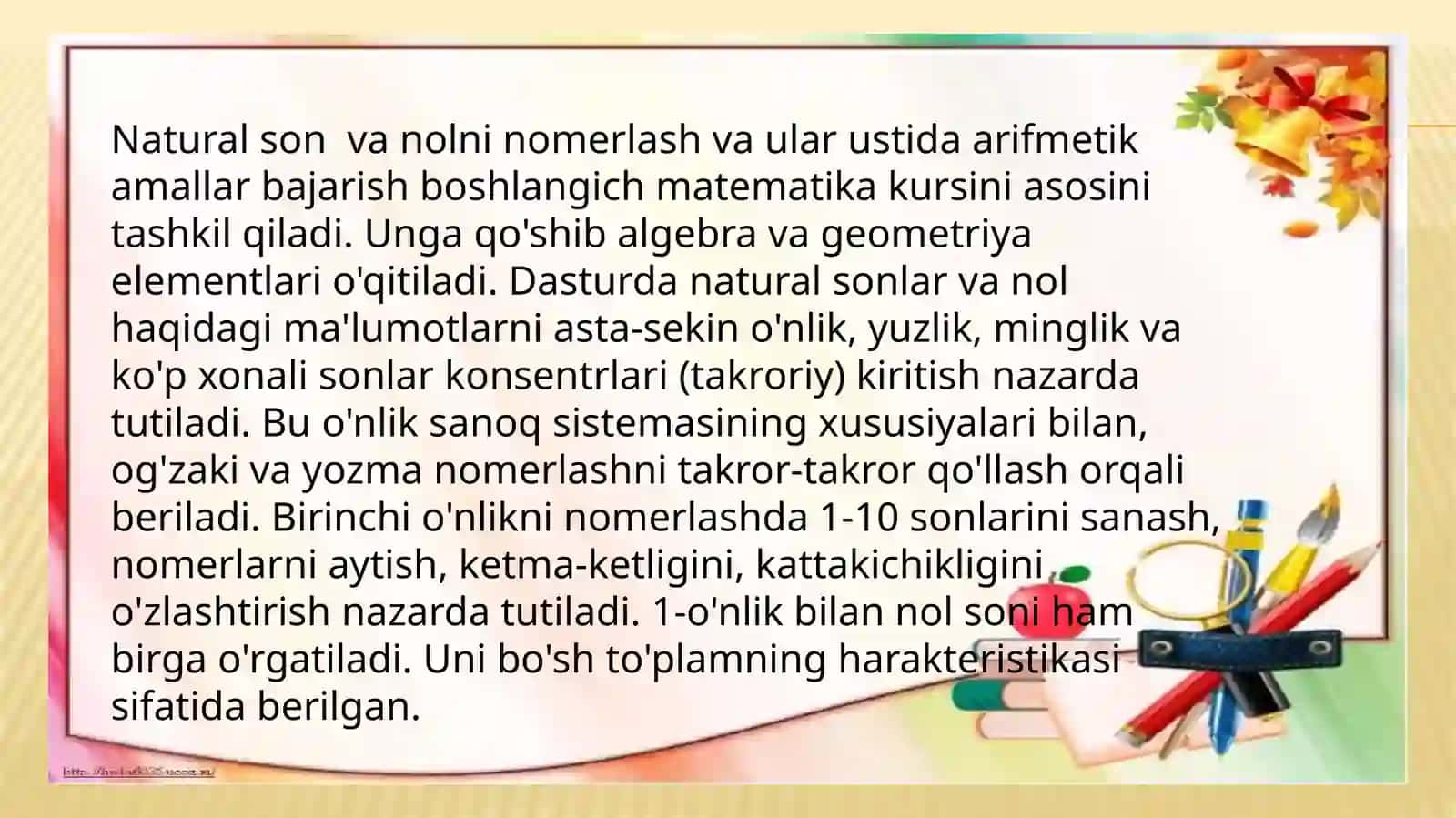 Nomerlashnio`rganish metodi 3