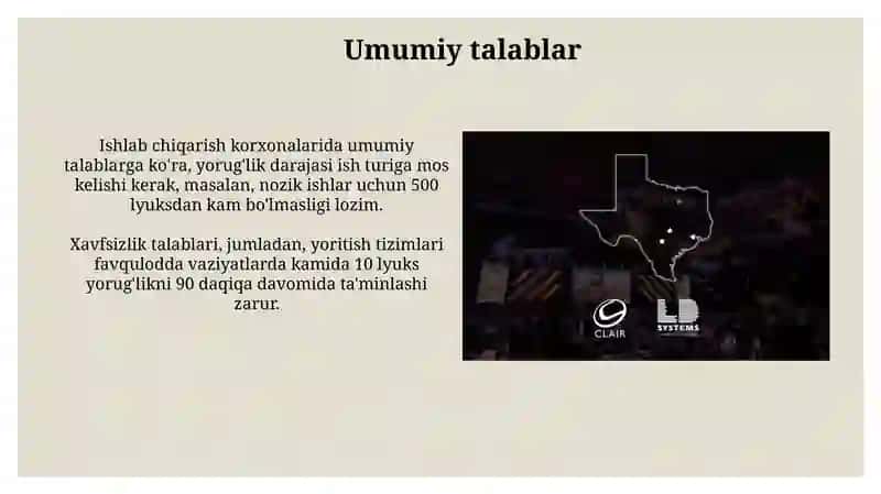 Ishlabchiqarish ob’yektlarini yoritish 3