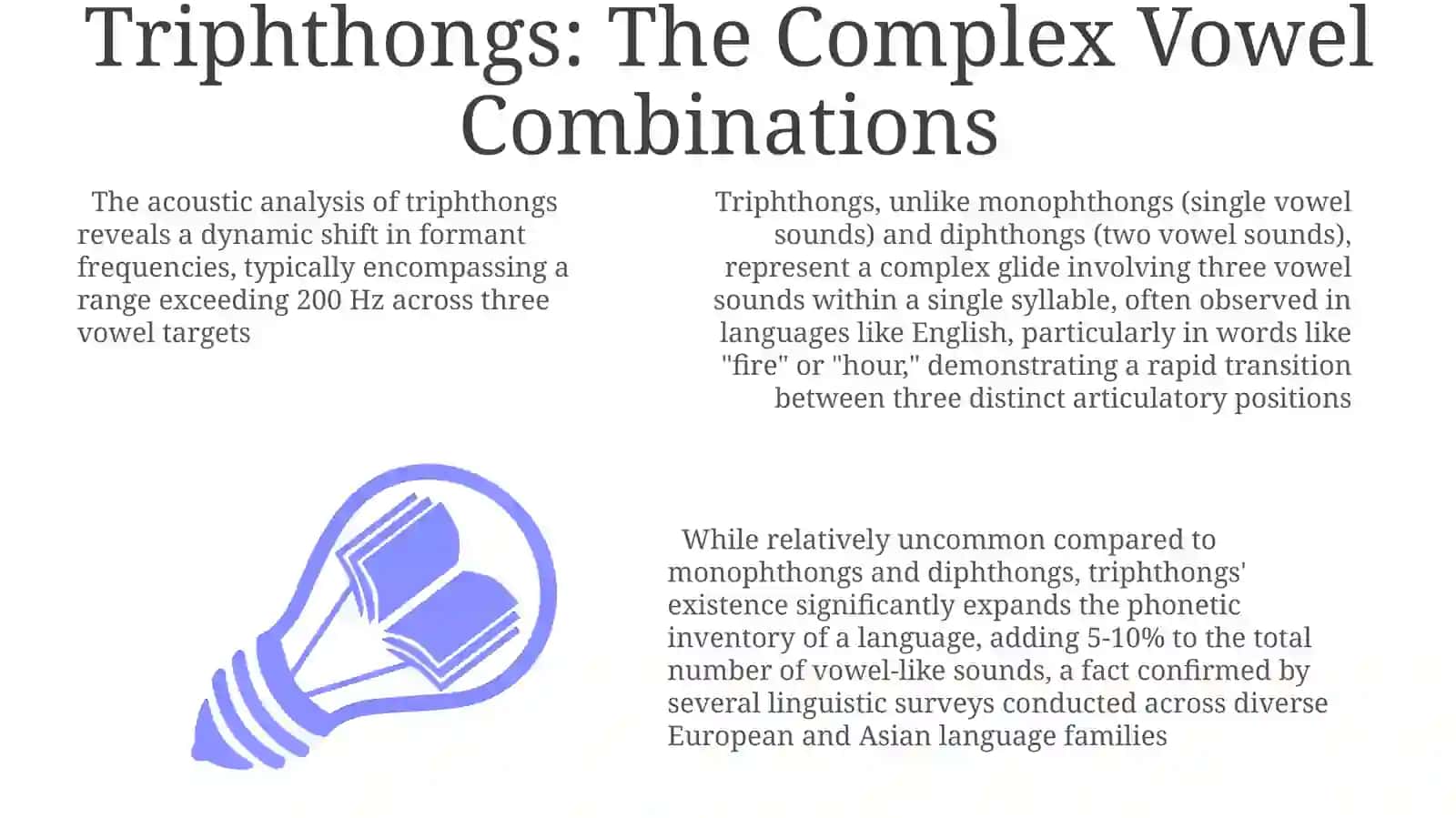 Diphthongs,monoftongs, andtriphthongsin the studied language 3