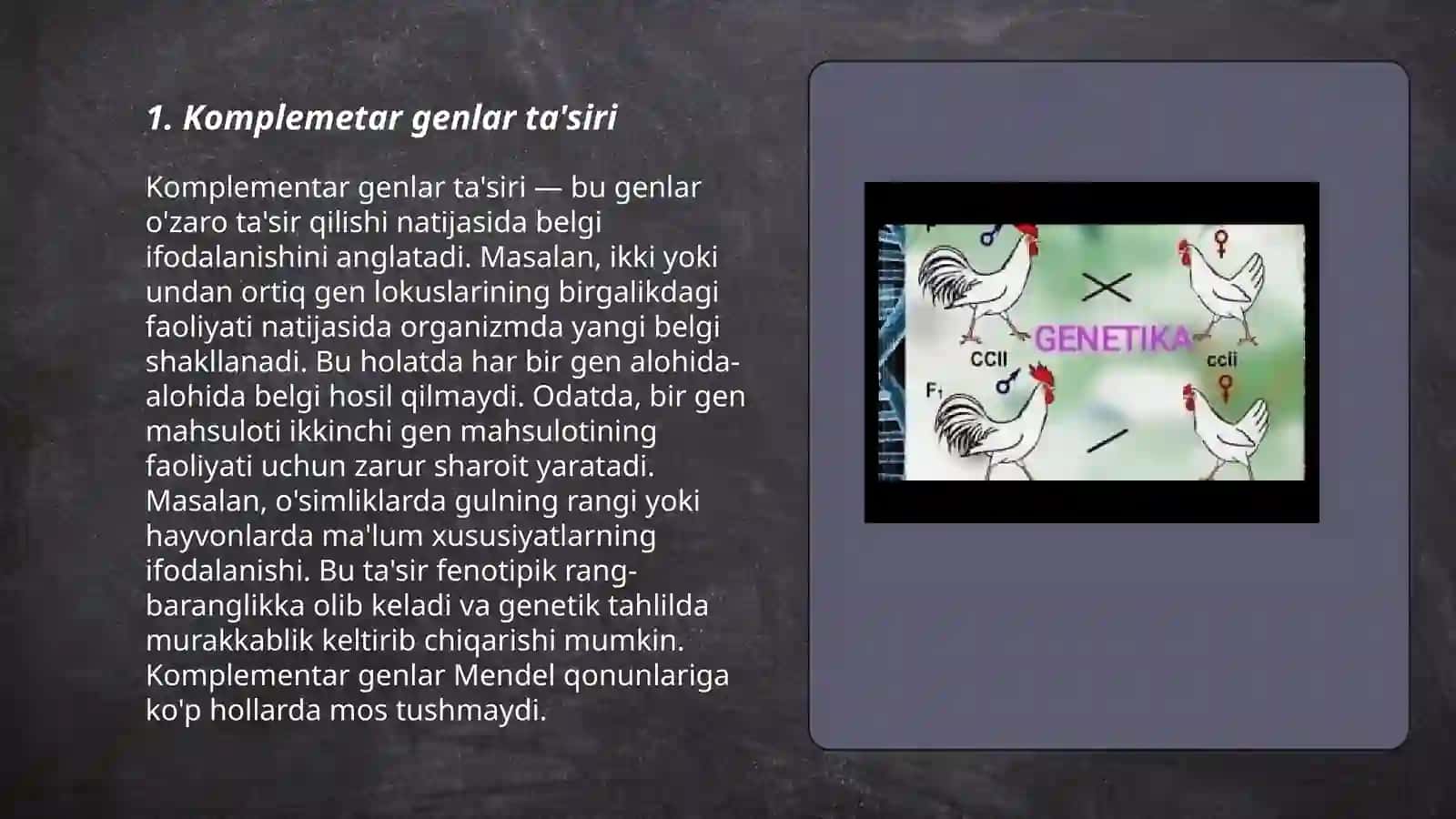 Komplementar genlar ta'siri 3