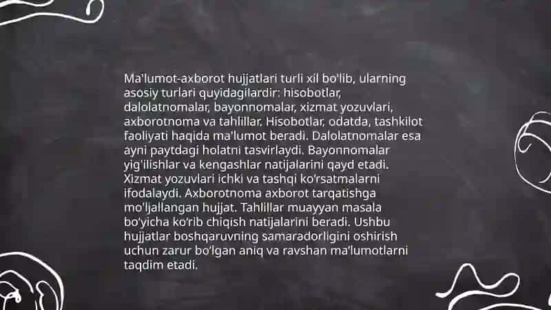 Maʼlumot-axborot hujjatlari 3