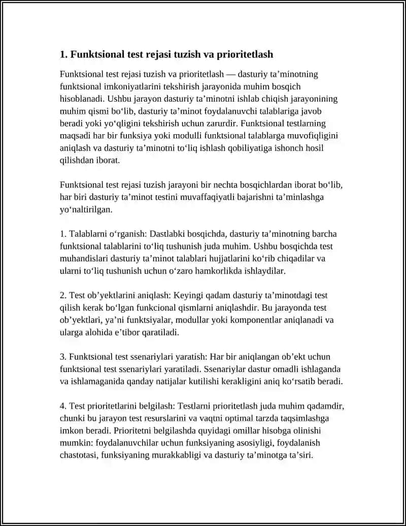 FUNKSIONAL TESTLAR ÒTKAZISH KÒNIKMALARINI ÒZLASHTIRISH 3