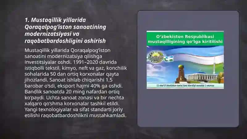 Oʻzbekistonning eng yangi tarixi fanidan taqdimoti 3