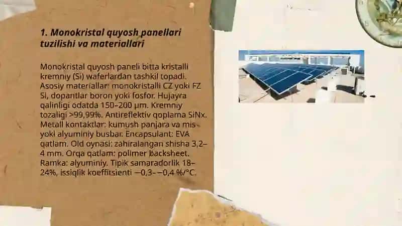 Monokristal quyosh panellari tavsifi 3