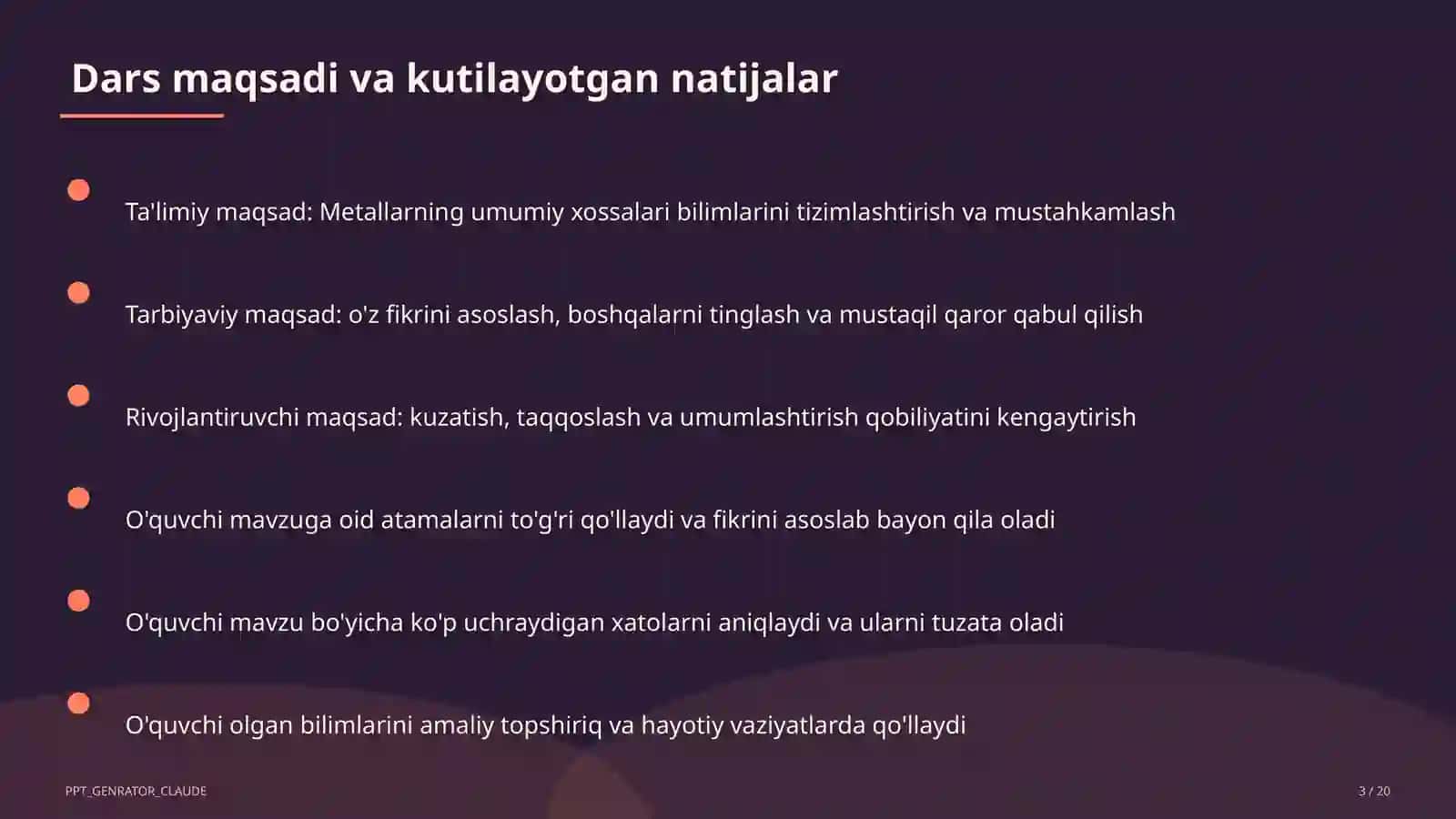 Metallarning umumiy xossalari (9-sinf) 3