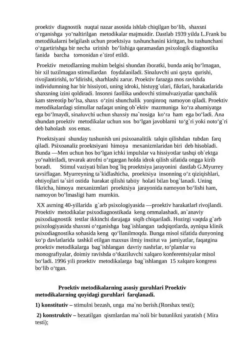 PROYEKTIV PSIXODIAGNOSTIKASI. 3