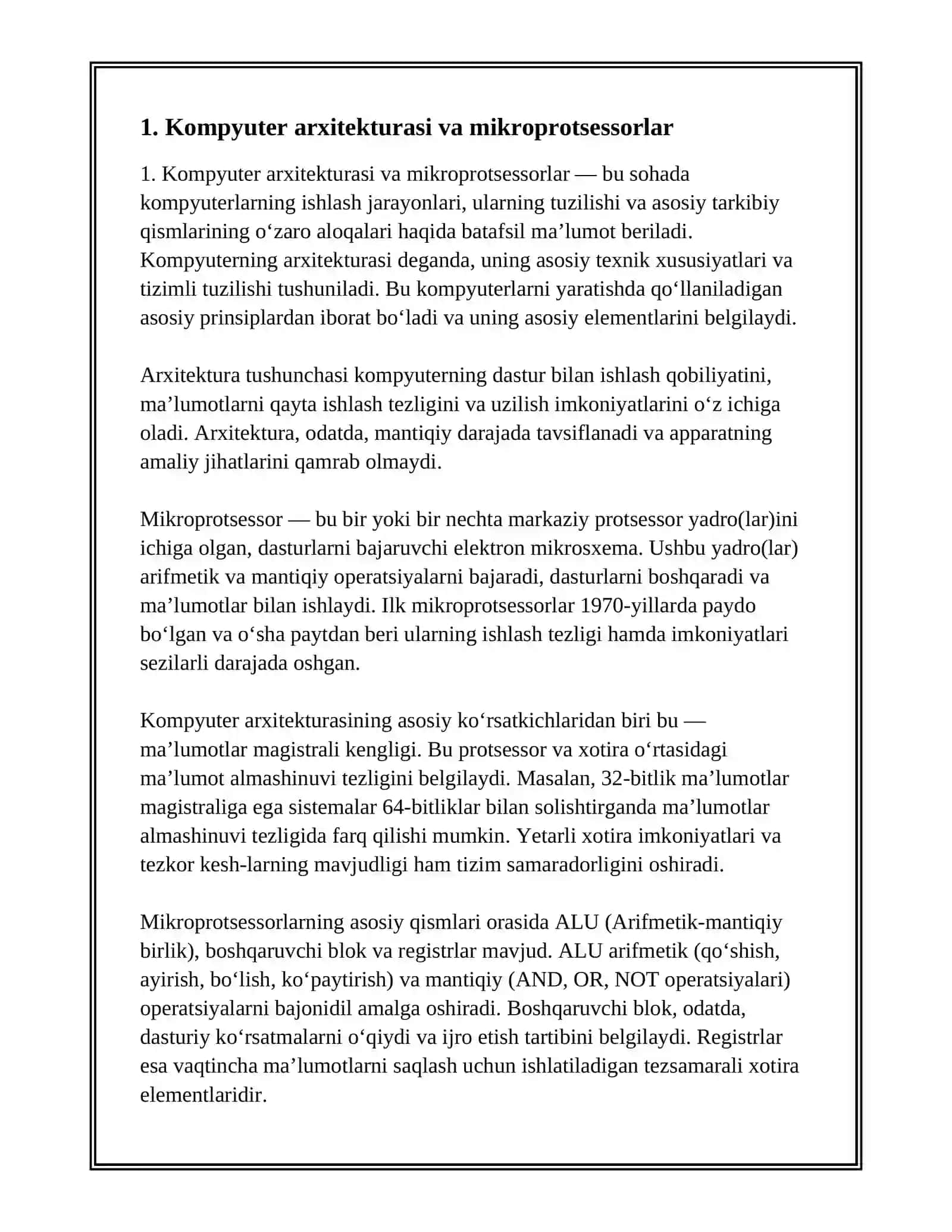 KOMPYUTERNING TEXNIK VA DASTURIY TA’LIMOTI 3