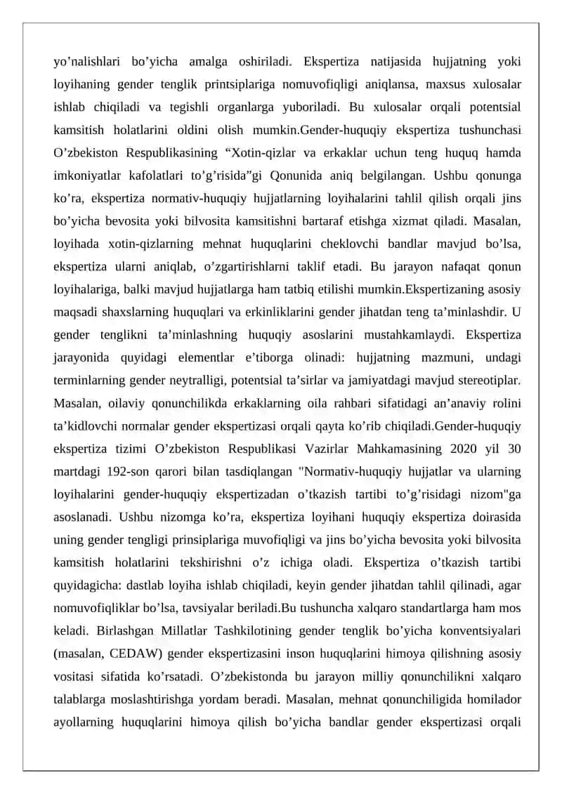 Gender-huquqiy ekspertizadan o’tkazish 3